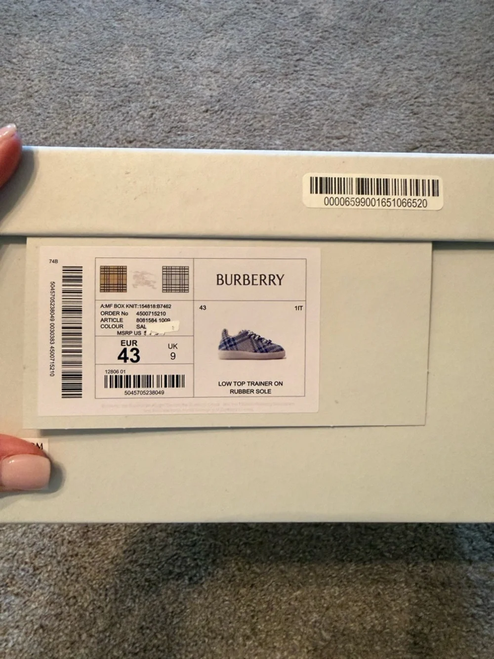 Burberry Blue & White Sneakers - Picture 13 of 14